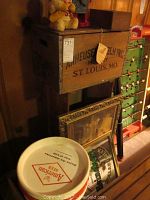 Wooden Anheuser-Busch crate above American Beer plates