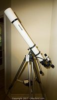 Full view of telescope mounted on tripod