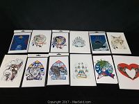 Photo showing 10 limited edition greeting cards with Native American and Northwest art designs by Hubert Billy.