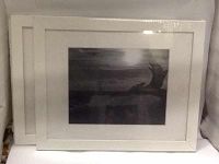 Two white wooden photo frames, each sized 11x14, displayed side by side with mats for 8x10 photos.