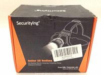 Box of SecurityIng Outdoor LED Headlamp with product details and image of the headlamp.