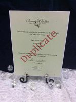 Photo of the Bread & Butter Bakery 'Cook's Night Off' gift certificate printed on cream paper with text listing items included in the meal.