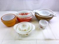 All 17 pieces arranged showing various patterns and colors