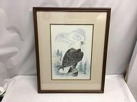 Full view of the framed Susan Coleman eagle print showing the artwork and frame.