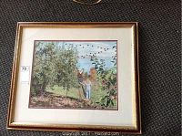 Full view of framed watercolor painting by Laurie Scott