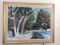 Full view of framed oil painting showing entire composition and frame