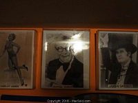 Full view of the three signed photos together, showing Shirley Jones, George Burns, and James Garner in their frames.
