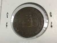 Reverse side of the coin displaying 'Prince Edward Island' text and a tree design, housed in the protective holder.