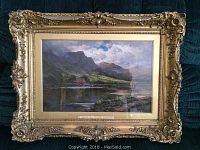 Full view of framed oil painting showing subject and frame