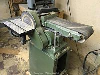 Front and right side view of the combination sander showing belt and disc assemblies.