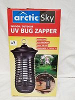 Front view of the product box showing brand, model, and key features (coverage area 1,720 sq. ft, effective, eco-friendly, easy to use)