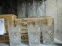 Six Wexford beverage glasses in front of original boxes