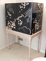 Front view of cabinet and stand