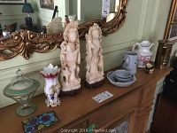 Full view of all items on console table