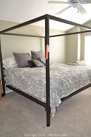 Front left view showing overall canopy structure and integrated side rails