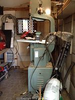 Front view of bandsaw in garage setting