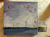 Full frontal shot of 12×12 painting on stretched canvas showing entire composition and textured finish