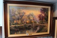 Framed lithograph showing entire scene and frame