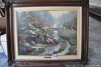 Frontal view of the custom-framed lithograph showing frame and artwork