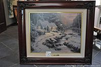Full view of framed lithograph showing artwork and frame