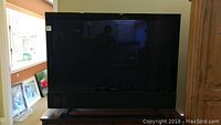 Front view of 60-inch plasma TV on stand