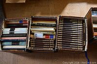 Overall view of three boxes filled with Time Life and other historical and biographical books