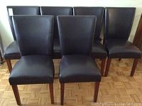 Full set of six chairs arranged in two rows