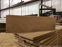 Close-up of single wood plank showing wood grain and thickness