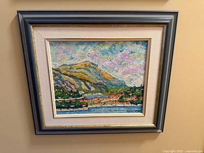 Roy McMurtry signed painting Ville Franche 1985 | Maxsold