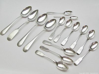 Early antique sterling silver spoons 425g | Maxsold