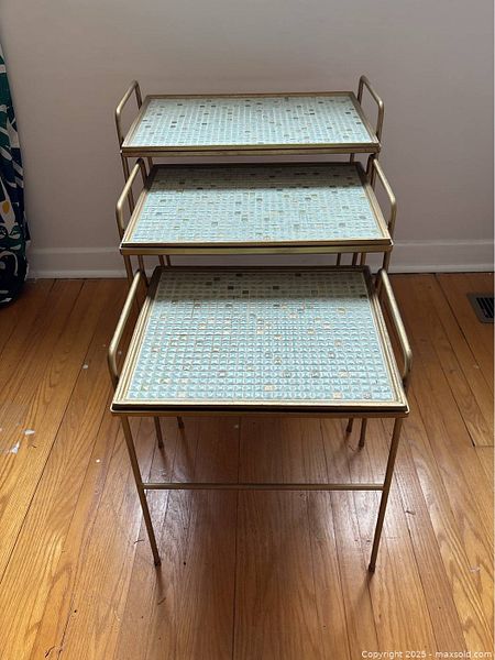 Mid-Century Mosaic Tile Stacking Tables | Maxsold