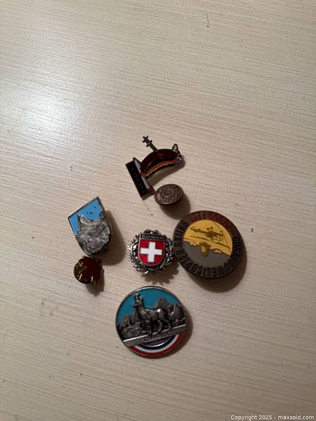 Seven Vintage Travel Lapel Pins | Maxsold