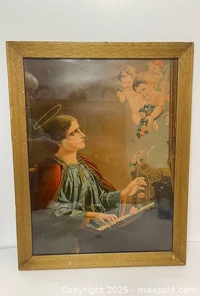 Framed Saint Cecilia reproduction print | Maxsold