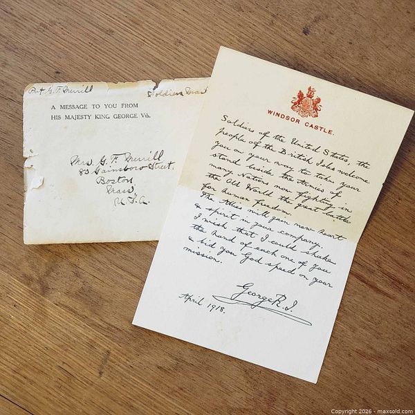 1918 World War I King George V letter & envelope | Maxsold