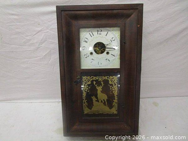 Vintage wooden mechanical wall clock | Maxsold