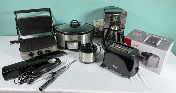 Crock-Pot, Coffee Maker, Toaster, Grill, Electric Knife, Mini Warmer ...