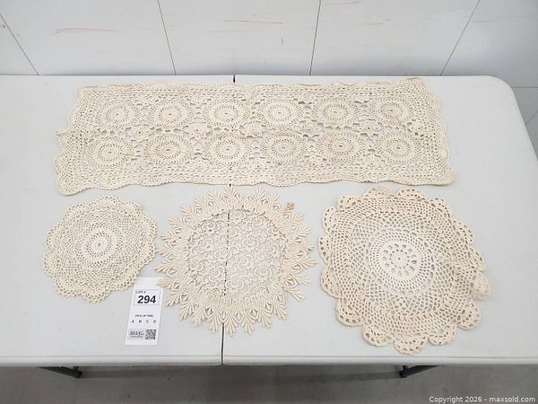 Handmade Crochet Lace Doilies And Runner | Maxsold