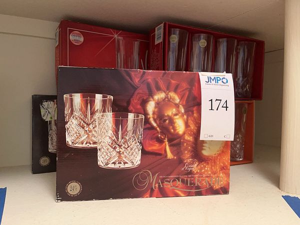 Cristal d’Arques Masquerade Lead Crystal Lowball & Highball Glasses ...