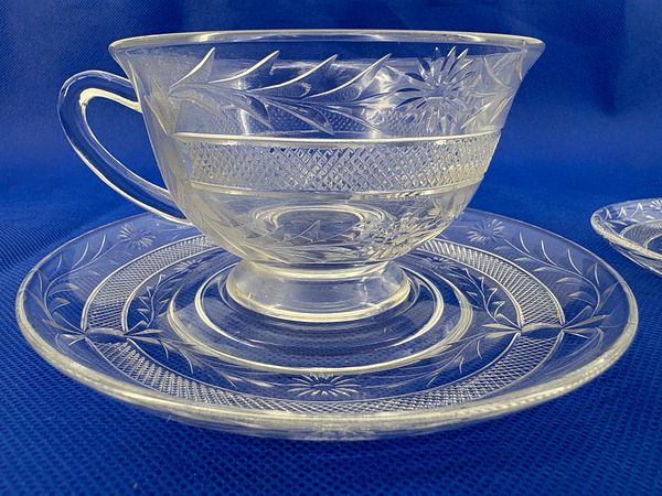Libbey American Brilliant Cut Glass Tableware, 83-Piece Signed Set, c ...