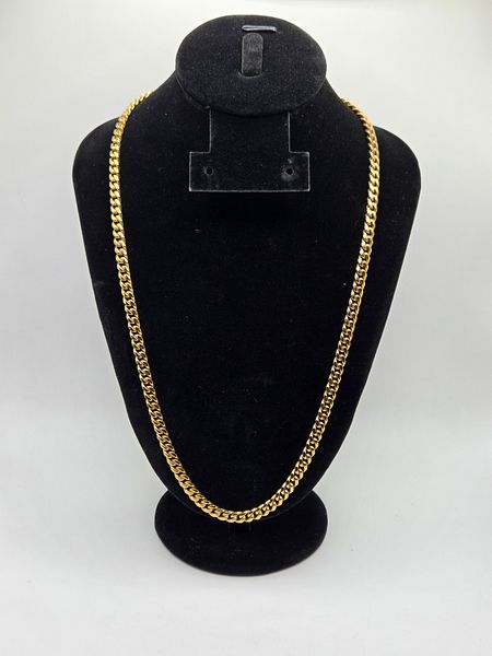 GLD gold-plated stainless steel Cuban link chain necklace | Maxsold