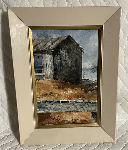 Oil on Board Barn Landscape Painting | Maxsold