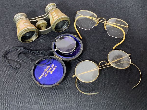 Mother-of-Pearl Opera Glasses, Folding Spectacles, Monocle & Case | Maxsold